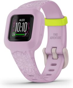 Garmin vivofit jr. 3 Kids Fitness Tracker, Swim-Friendly, 1-Yr Battery, Lilac Floral