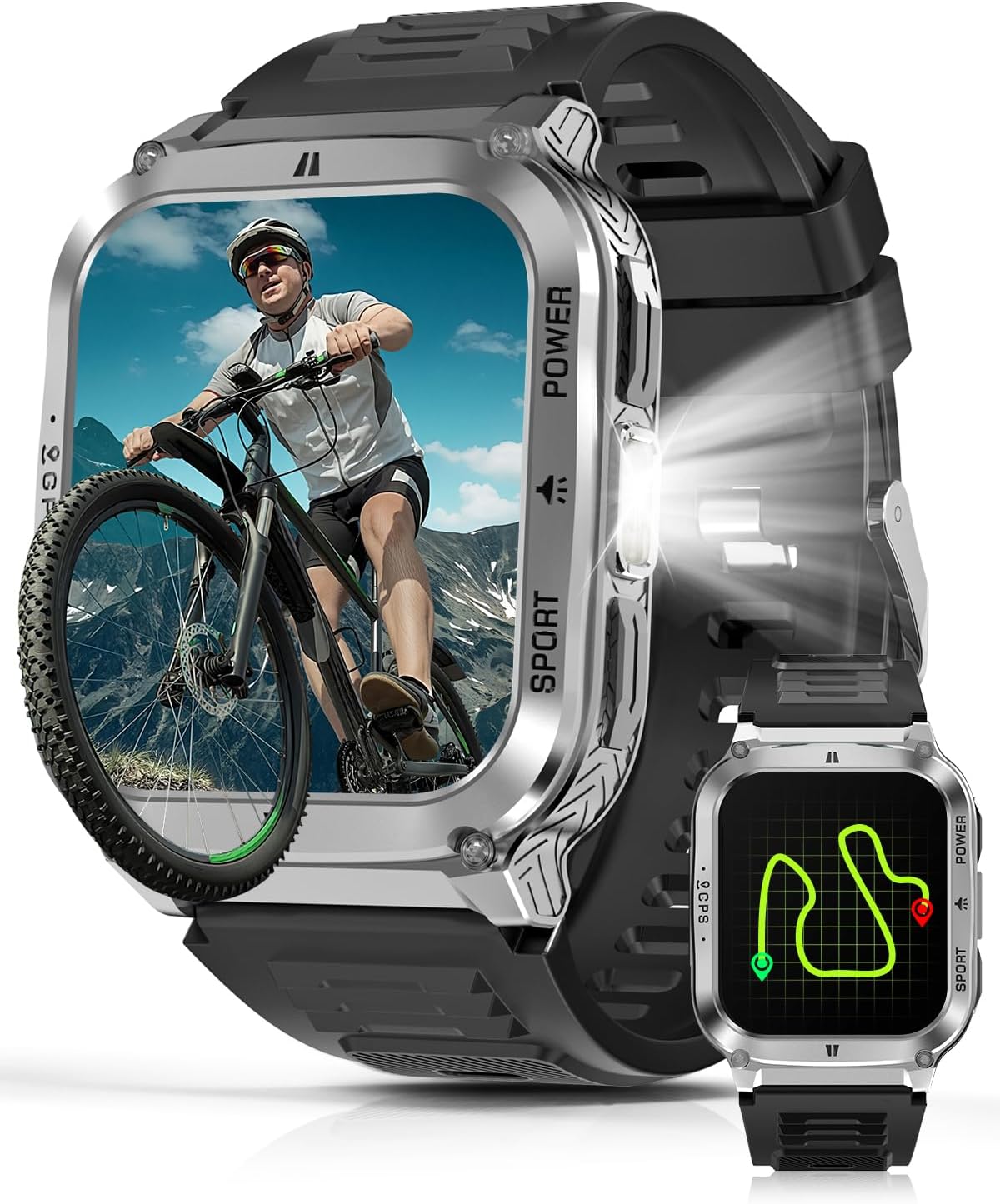 Military Smartwatch 1.83" GPS Heart Rate SpO2