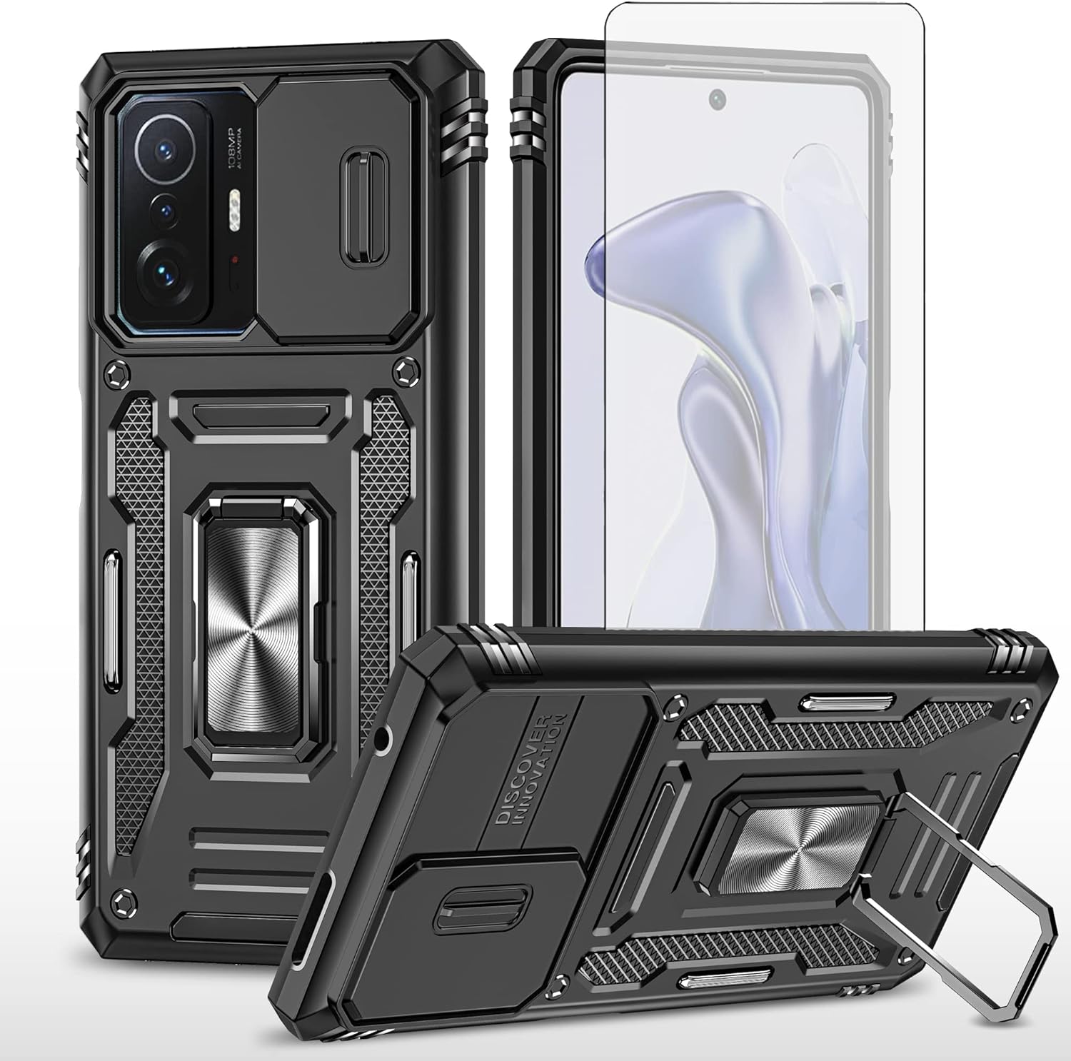 Asuwish Mi 11T/Pro Case w/ Screen Protector & Slide Cover