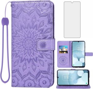 TCL 40 XL/40T Purple Sunflower Wallet Case