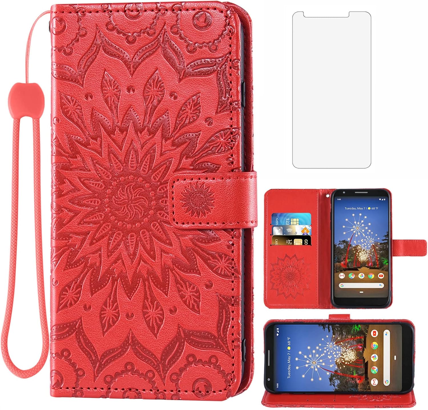 Google Pixel 3a XL Wallet Case w/ Screen Protector