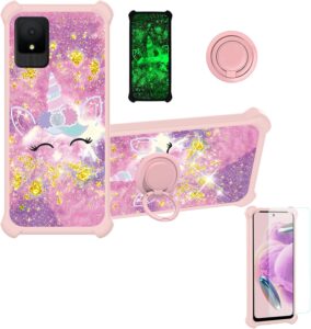 TCL K11 Case with Tempered Glass - Gold Glitter