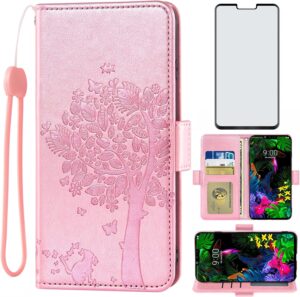 LG G8 ThinQ Wallet Case in Rose Gold