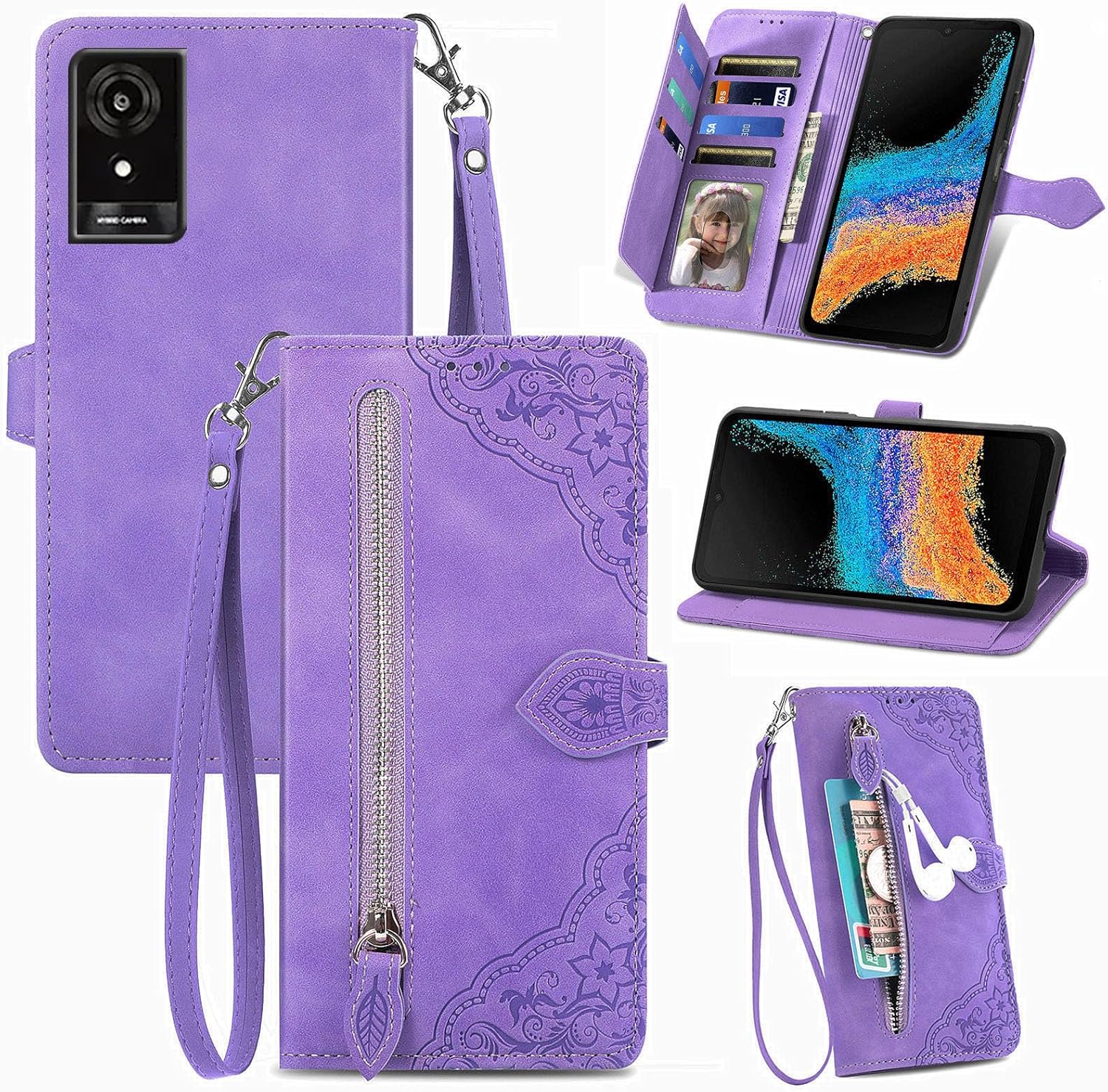 TCL K24 Purple Wallet Case