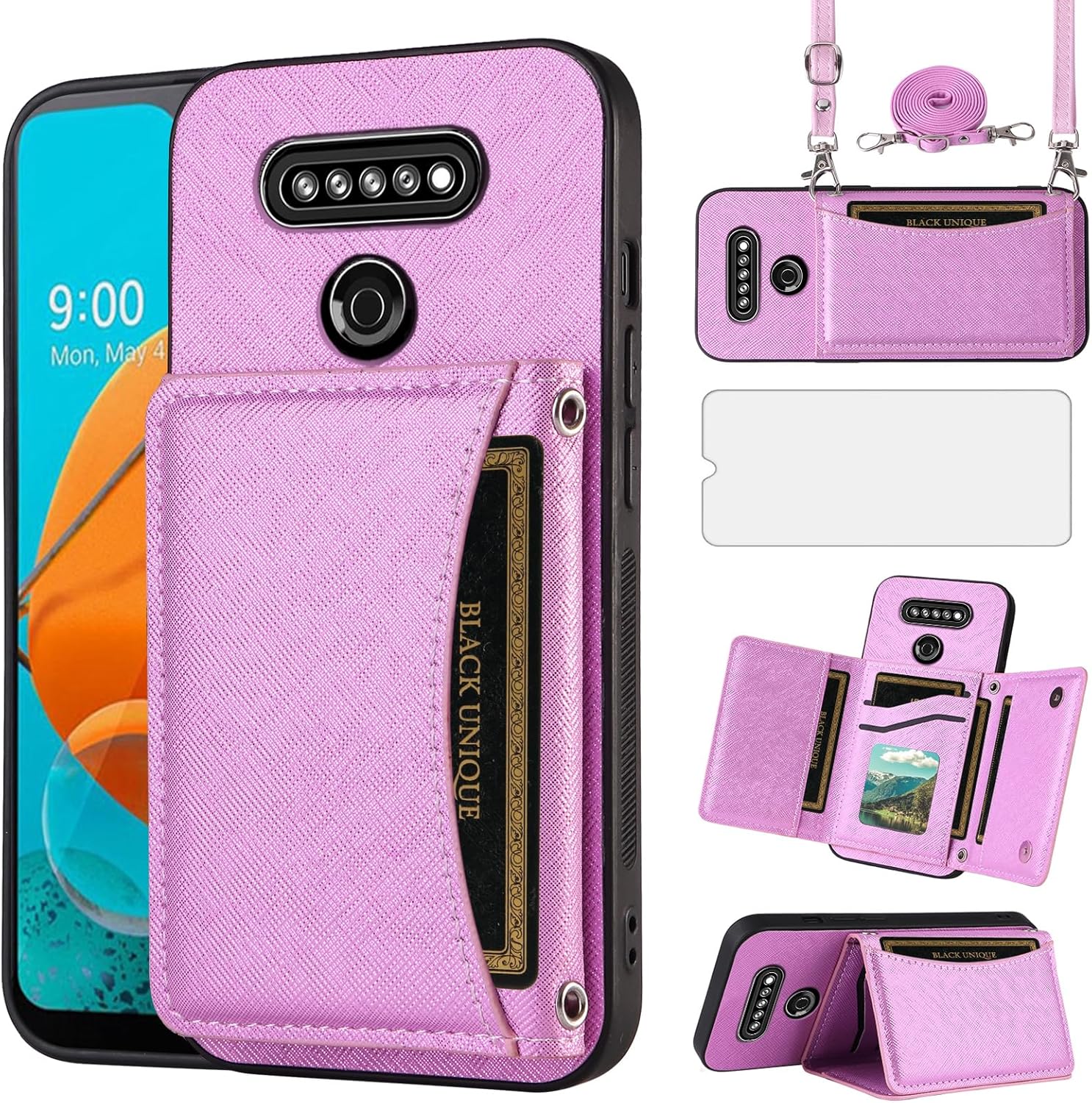 LG K51 PU Leather Wallet Case, Purple