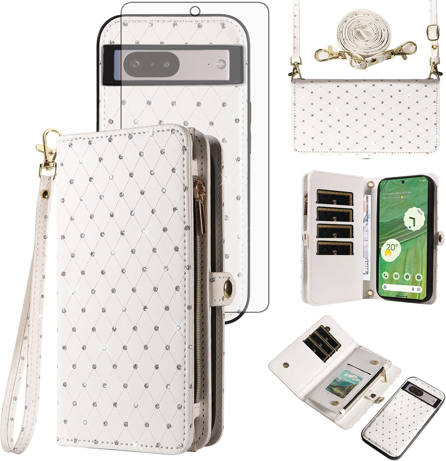 Glitter Wallet Case for Pixel 7