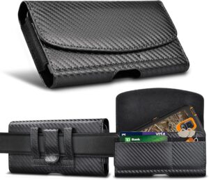 PU Leather Moto G Phone Holster, Black