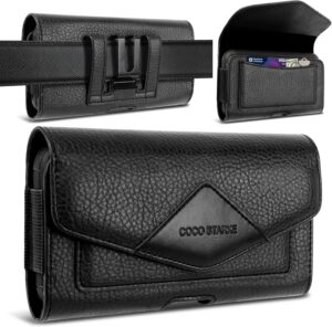 Leather Phone Holster with Belt Loop, Black