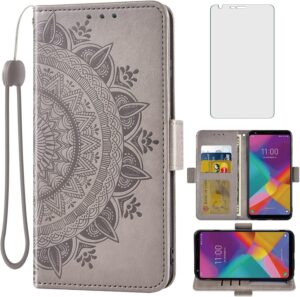 LG Stylo 5 Wallet Case with Tempered Glass