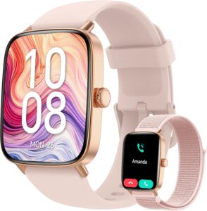2025 Women's Smartwatch: Call, Fitness, 2 Bands