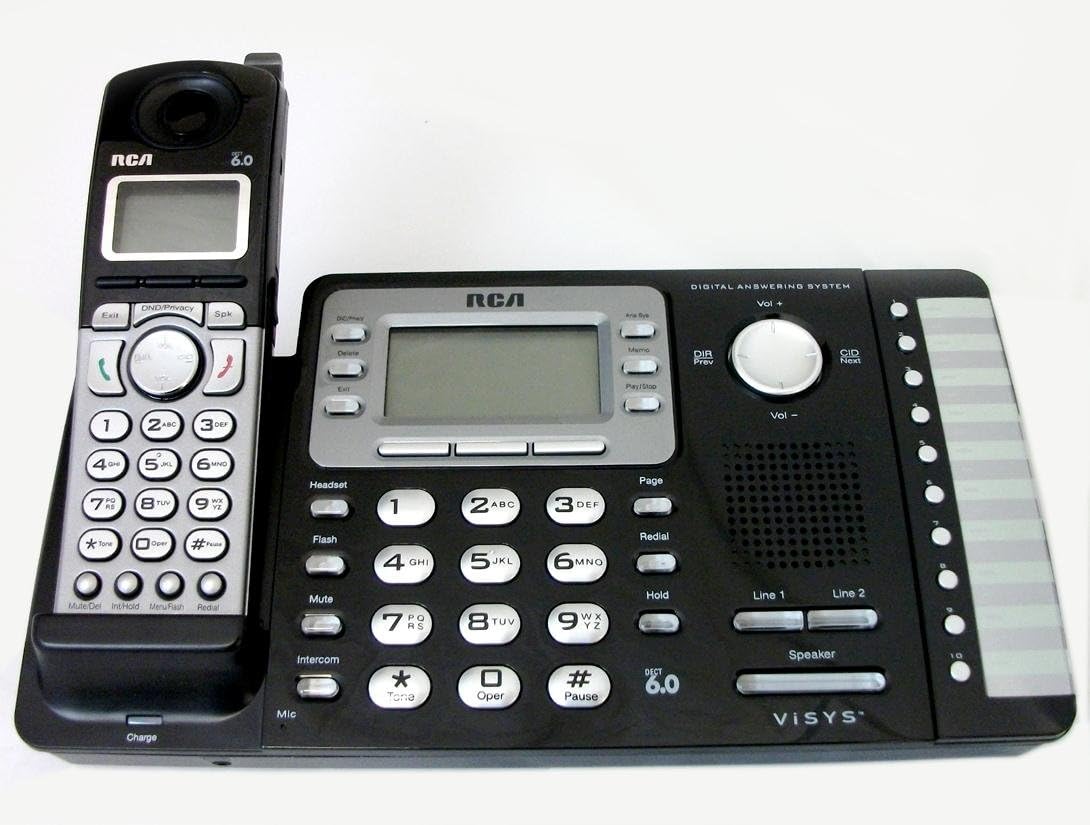 RCA 25252 ViSYS Cordless Expandable Phone/Ans System, 2 Lines, 1 Handset