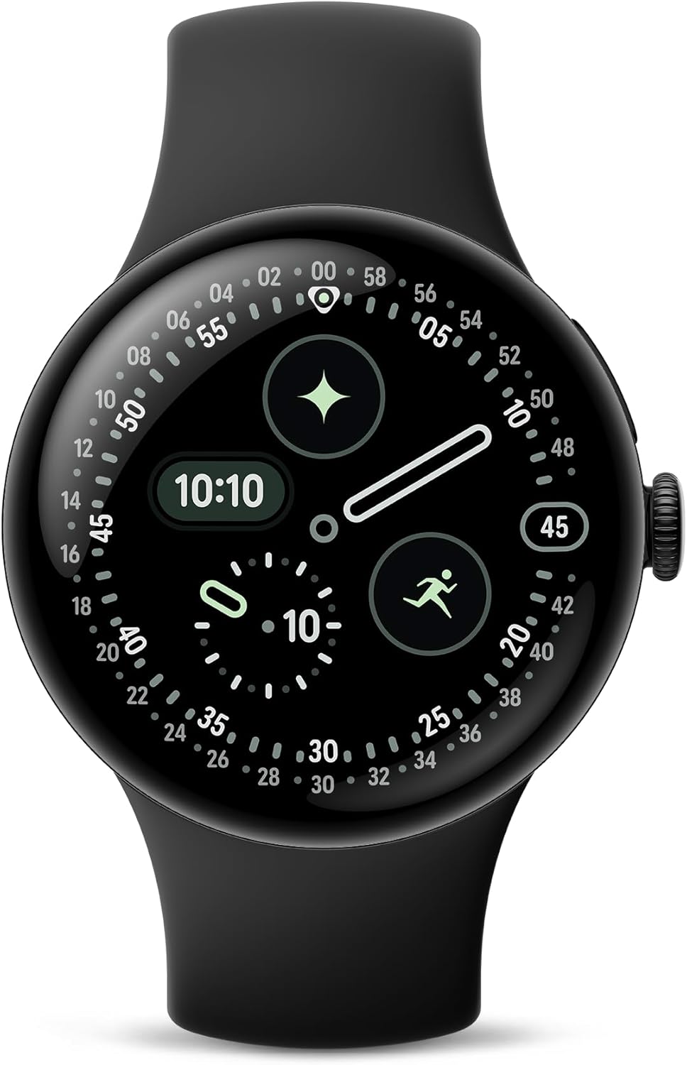 Google Pixel Watch 4 (41mm) - Android Smartwatch with Heart Rate & Sleep Tracking - 30-Hour Battery - Fitness Tracking - Google AI - Matte Black Aluminum Case - Obsidian Active Band - Wi