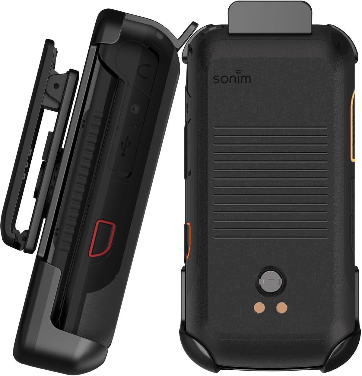 Nakedcellphone Rotating Belt Clip Holster for Sonim XP3plus 5G Flip Phone (XP3 Plus X320) with Secure Latch