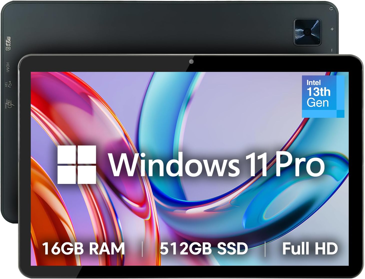 Fusion5 10.1 Inch Windows 11 Pro Tablet - 16GB RAM, 512GB SSD, Intel 13th Gen, Full HD, USB