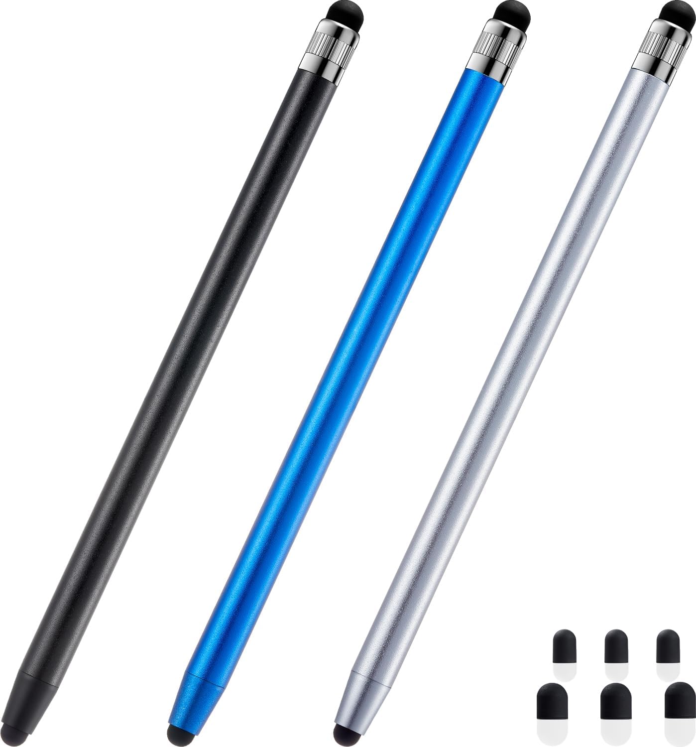 ChaoQ Stylus Pen for Touchscreen: 3pcs High Sensitivity Precision Stylus Compatible with iPad, iPhone, Android & All Touch Screens (Black, Silver, Blue)