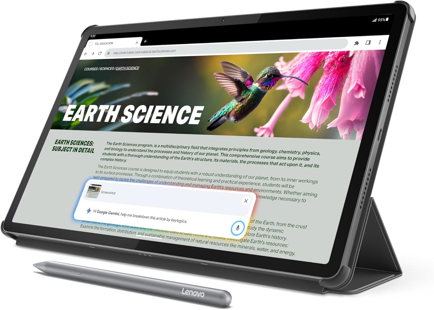 Lenovo Idea Tab Pro Student Tablet with Google Gemini: 12.7" 3K LCD, 8GB RAM, 128GB Storage, MediaTek Dimensity 8300, Includes Pen & Folio Case