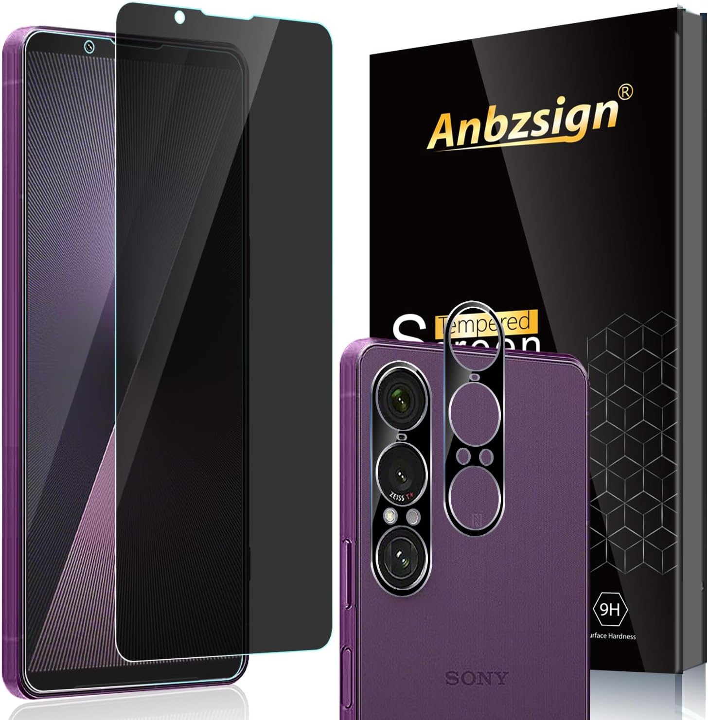 2 Pack Privacy Screen Protector + Camera Lens Protector for Sony Xperia 1 VII 2025, Anti-Spy 9H Hardness Case Friendly sony-xperia-1-vii-2025-privacy-screen-camera-lens-protector-2