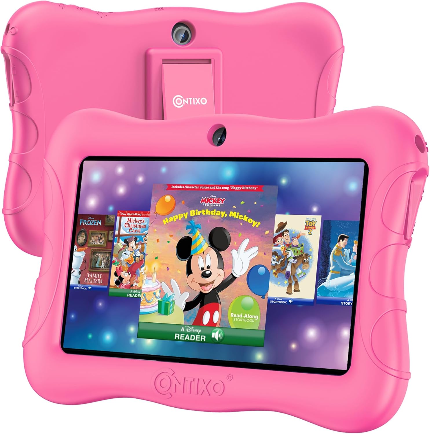 Contixo 7" Kids Tablet - Pink 32GB Android Tablet with 50+ Disney Storybooks, WiFi, Parental Controls, Kid