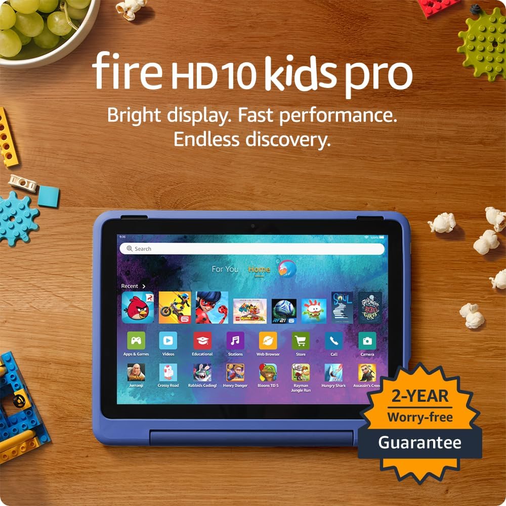 Amazon Fire HD 10 Kids Pro Tablet (Newest Model): 10.1" HD Screen, Ad-Free Content, Parental Controls, 13-Hr Battery, Slim Case, 32 GB, Ages 6