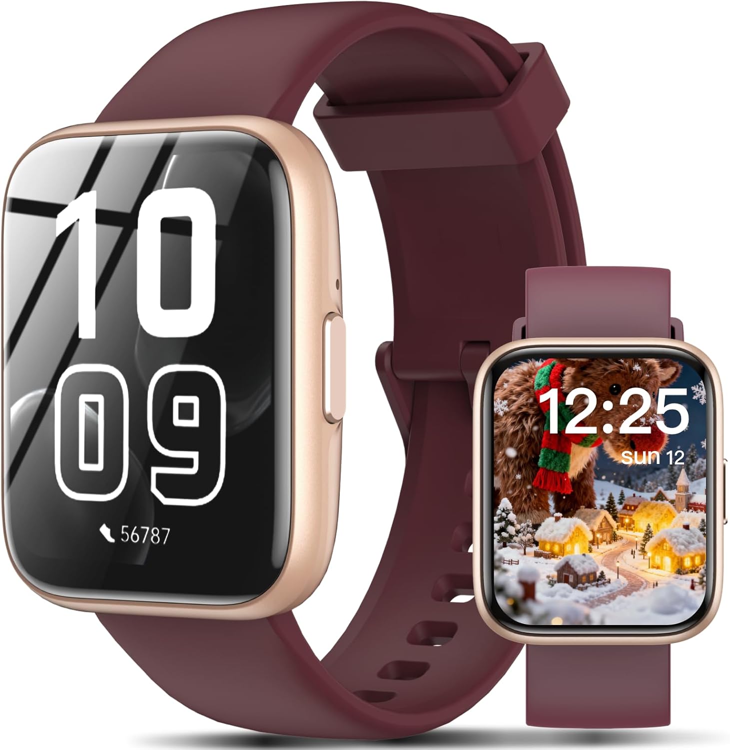 2025 Smartwatch for Women & Men: 1.83" HD, 100 Sports Modes, Heart Rate & Sleep Monitor, IP68 Waterproof, Bluetooth Calling & Music Control for iPhone & Android