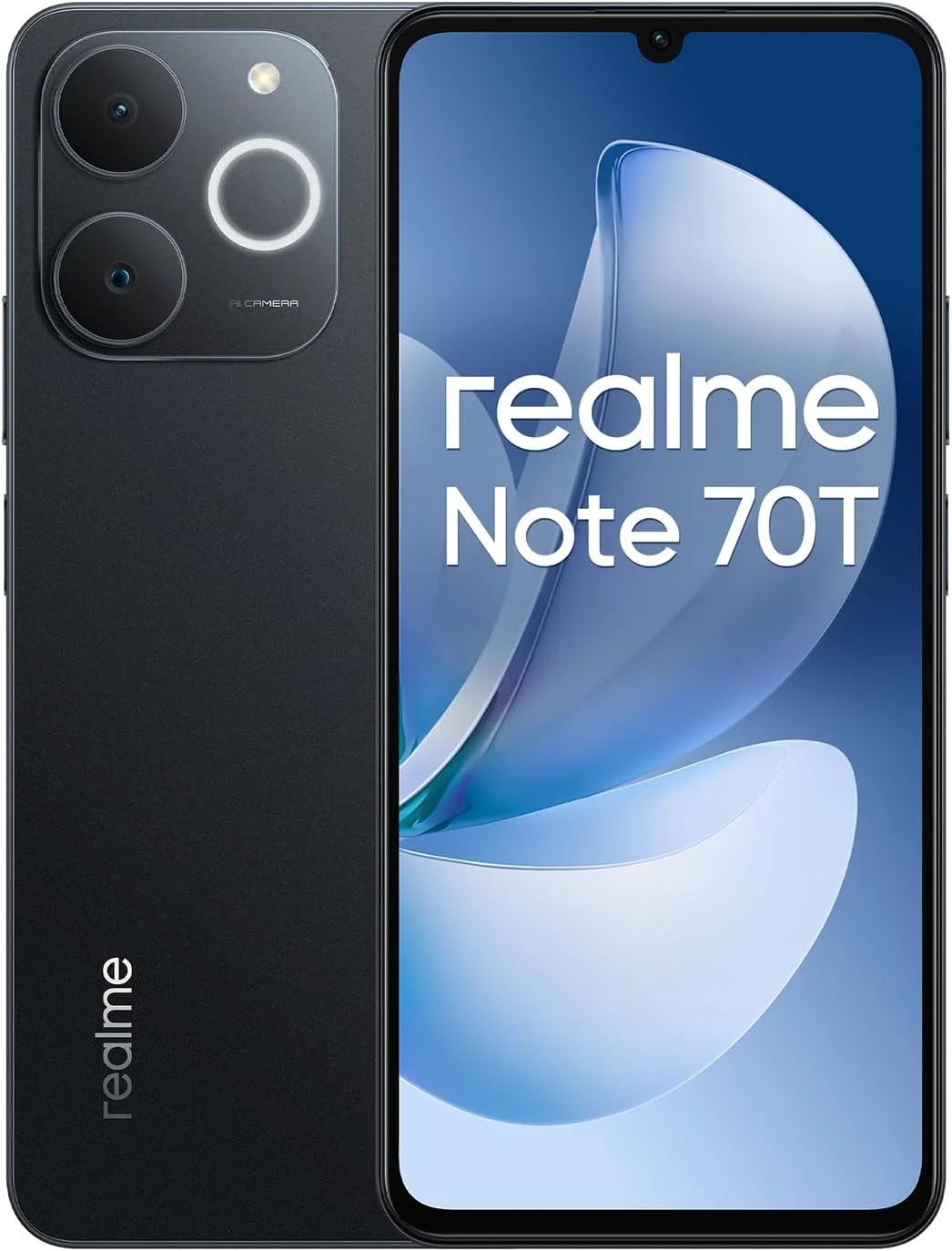 realme Note 70T 4G Smartphone: 6.75" 90Hz Display, 6000mAh Battery, 32MP Camera, 64GB Storage with ArmorShell Protection (Black)
