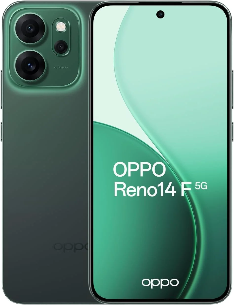 OPPO Reno14 F 5G Unlocked Smartphone, 256GB 8GB RAM, Luminous Green International Version (GSM)
