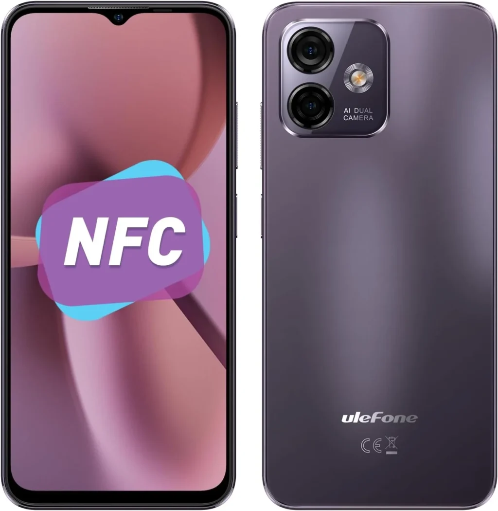 Ulefone Note 16 Pro Unlocked Smartphone, 12GB RAM 128GB, 6.52" HD+ Display, 50MP AI Camera, 4400mAh Battery, Android 13, Dual 4G LTE, NFC, Fingerprint Unlock (Purple)