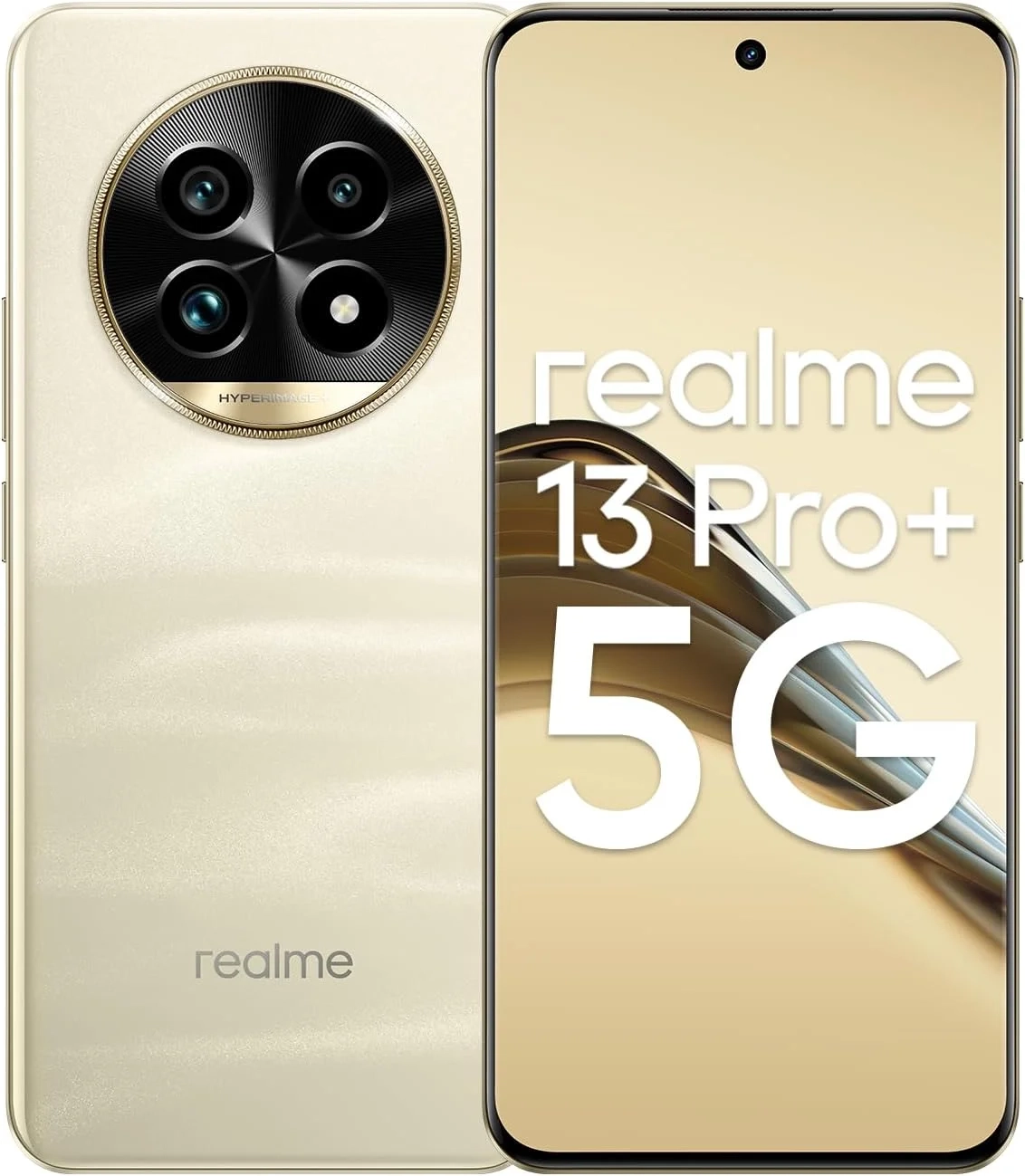 realme 13 Pro+ 5G Unlocked Smartphone, 256GB 8GB RAM, 6.7" AMOLED Display, 120Hz, 50MP Sony Camera, 5000mAh Battery, Fast Charging, Monet Gold (International Version)