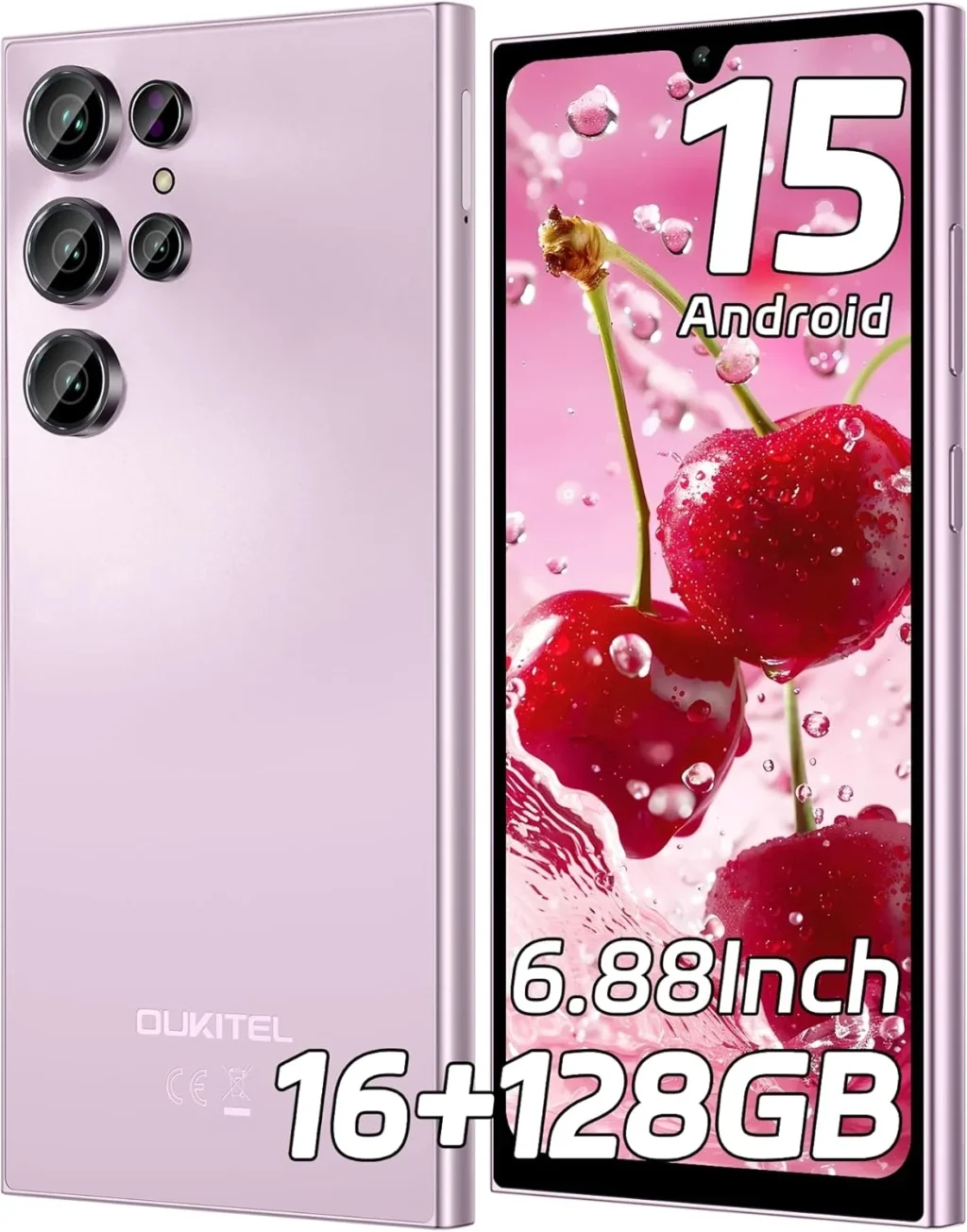OUKITEL C61 Unlocked Android Phone 2025: 6.88" Display, 16GB RAM, 1TB Storage, 5150mAh Battery, 13MP Camera, 4G Dual SIM Smartphone in Purple