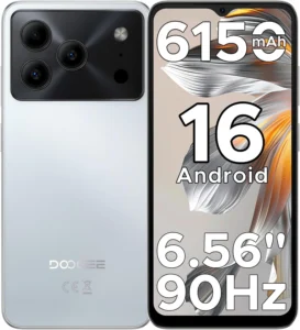 DOOGEE Note 56 Unlocked Smartphone, 24GB RAM 64GB ROM, 6.56" 90Hz Display, 6150mAh Battery, Android 16, 4G Dual SIM Cell Phone