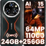 OUKITEL WP55S Rugged Smartphone Unlocked: 11000mAh Battery, 24GB RAM 256GB ROM, 64MP Camera, IP68/69K Waterproof, 6.68" 120Hz Display, Android 15, Orange
