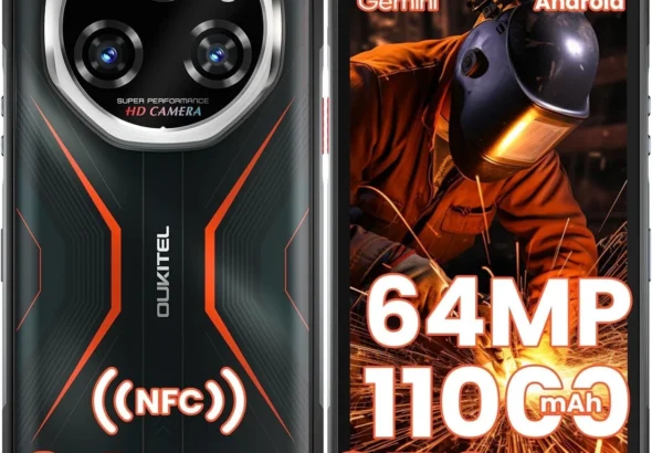 OUKITEL WP55S Rugged Smartphone Unlocked: 11000mAh Battery, 24GB RAM 256GB ROM, 64MP Camera, IP68/69K Waterproof, 6.68" 120Hz Display, Android 15, Orange