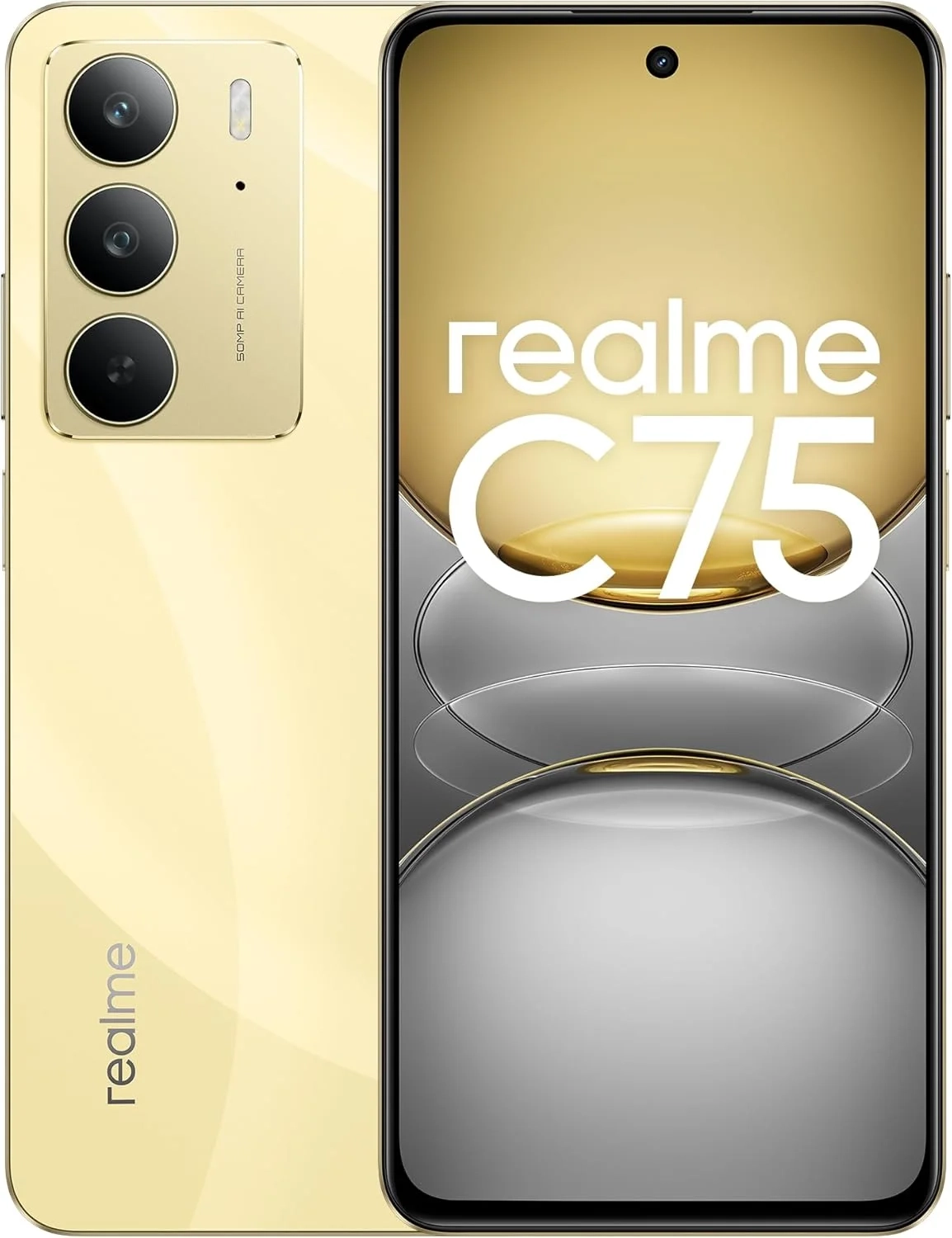 realme C75 4G Smartphone 8GB RAM 256GB, 6.72" 90Hz Display, 50MP AI Camera, 45W Fast Charging & 5828mAh Battery in Lightning Gold