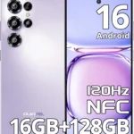 OUKITEL C66 Unlocked Smartphone: 16GB RAM, 1TB ROM, 6.73" 120Hz Display, 64MP Camera, 5000mAh Battery, 4G Dual SIM (Purple)
