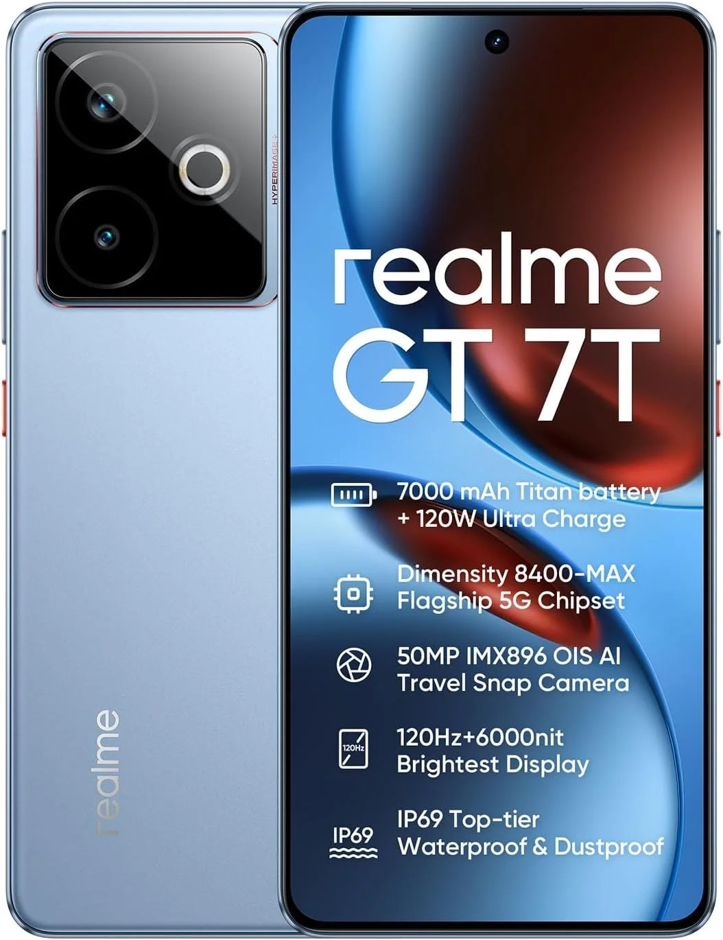 realme GT 7T 5G Smartphone (12+256GB, IceSense Blue)