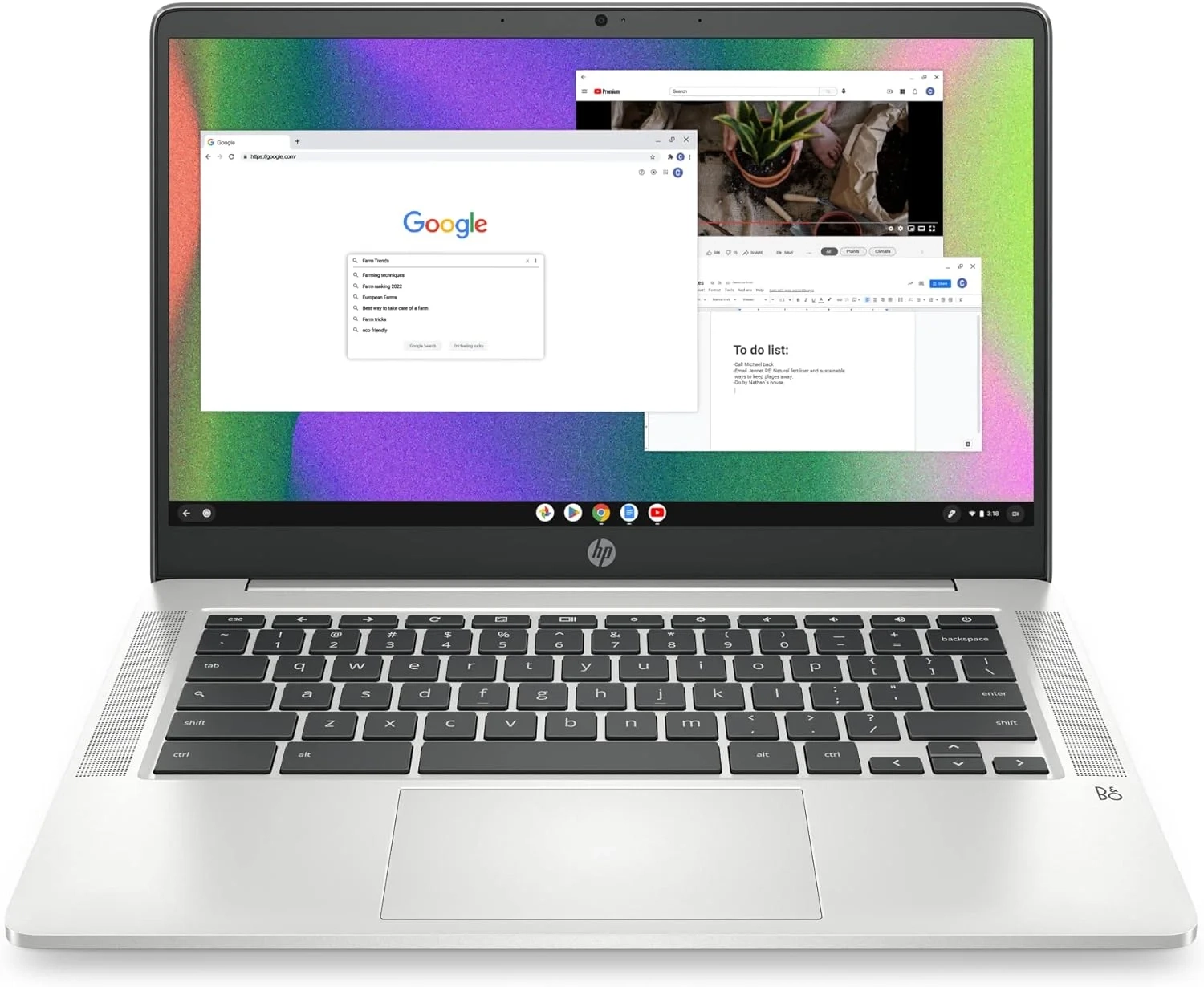 HP Chromebook 14 Laptop, Intel Celeron N4120, 4 GB RAM, 64 GB eMMC, 14" HD Display, Chrome OS,...