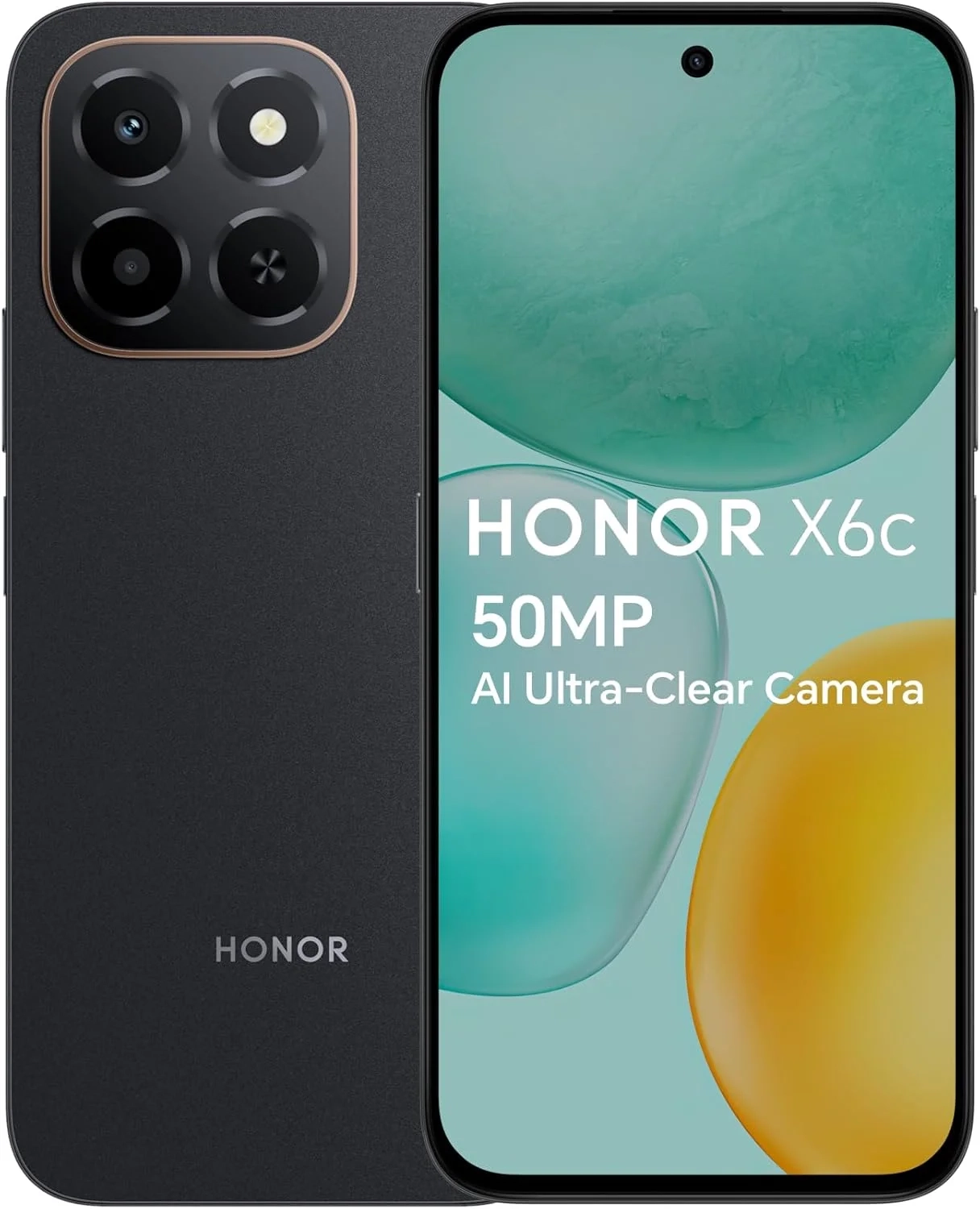 HONOR X6c Unlocked Smartphone: 128GB ROM 6GB RAM Dual SIM 4G LTE GSM Factory Unlocked (Midnight Black) International Version