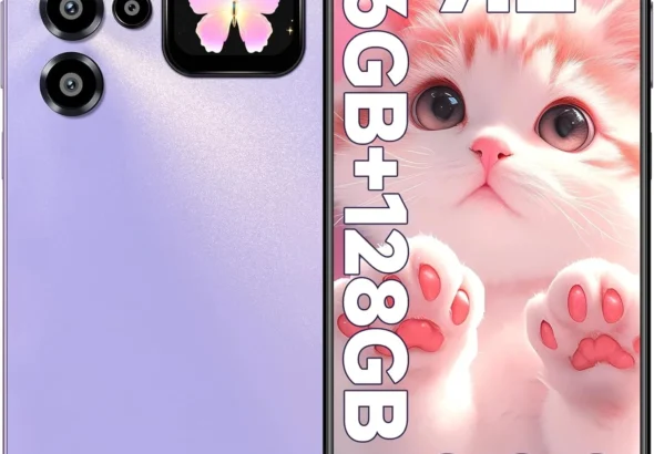 OUKITEL C68 Plus Unlocked Smartphone, 7.2" 120Hz Display with 1.81" Rear Screen, 64MP Camera, 6000mAh Battery, 128GB Storage, Android 15, Purple