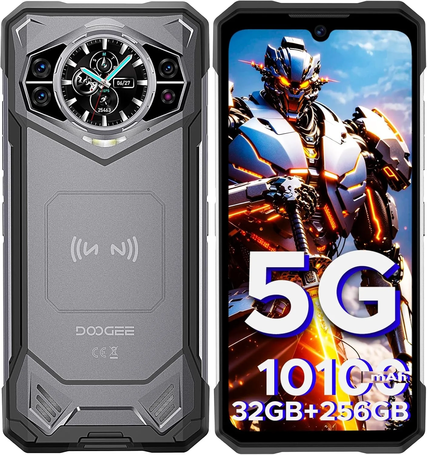 DOOGEE S200 Rugged Smartphone Unlocked 5G: 256GB+32GB RAM, 10100mAh Battery, 100MP Camera & 120Hz Display for Durability and Performance