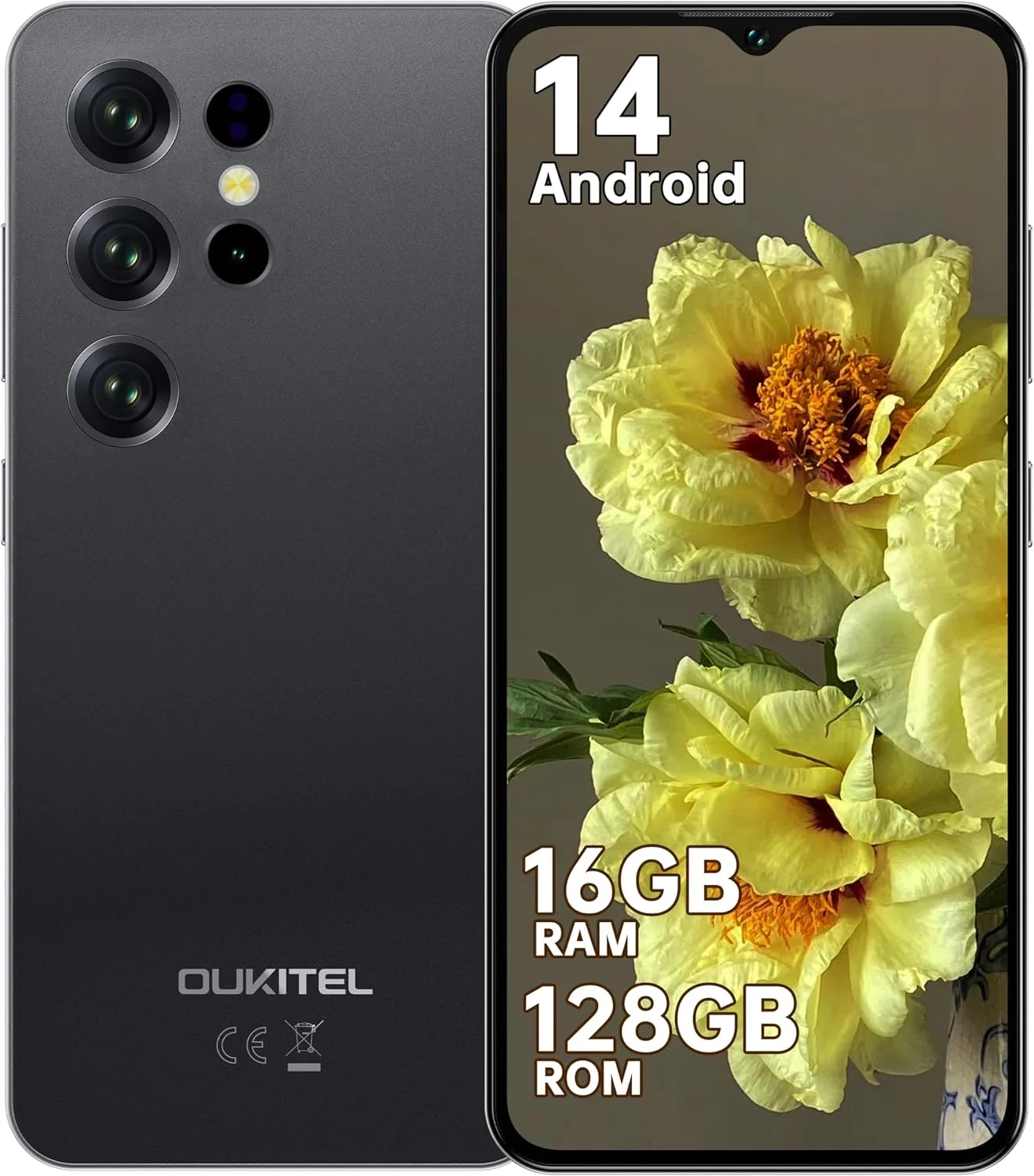 OUKITEL C2 Unlocked Smartphone 2025: 6.52" Display, 128GB ROM (1TB Expandable), 5150mAh Battery, 13MP Camera, 4G Dual SIM Mobile Phone