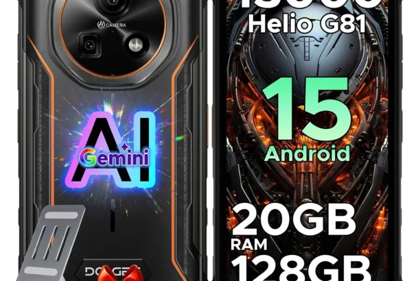 DOOGEE Fire 5 Pro Rugged Smartphone: 13000mAh Battery, Android 15 with Gemini AI, 20GB RAM, 128GB Storage, IP68 Waterproof, 6.6" HD+ 90Hz Display