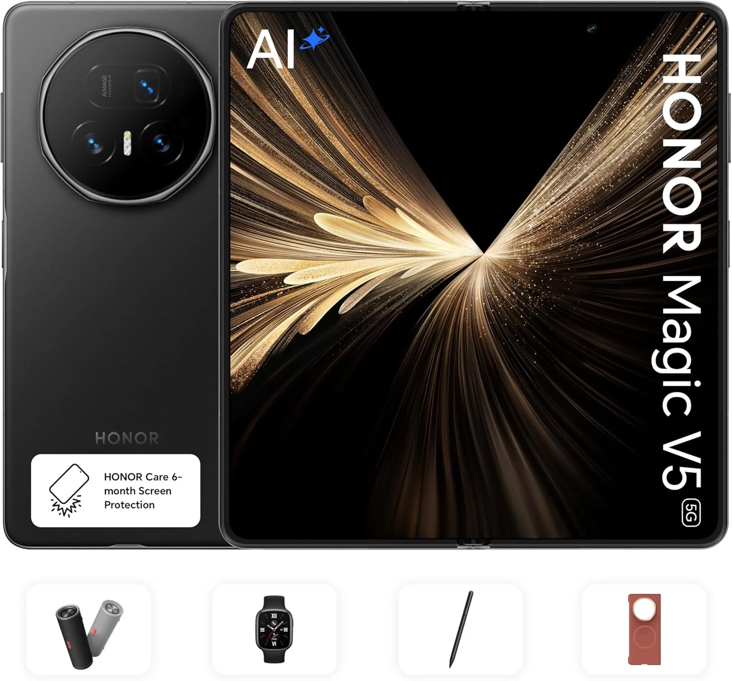 HONOR Magic V5 Unlocked Smartphone: 512GB Storage, 16GB RAM, 5G Dual