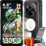 DOOGEE Fire 5 Ultra Rugged Smartphone: 13000mAh Battery, 48MP Camera, 6.6" 90Hz Display, Android 15 with Gemini AI, IP68/IP69K, 4G LTE (32GB+256GB)