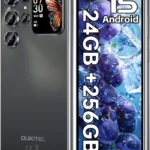 OUKITEL C62 PRO Unlocked Smartphone 24GB RAM 256GB ROM with 1TB Expandable Storage, 6.88" Android 15 Mobile Phone with 5150mAh Battery and Rear Screen, 13MP Camera, 4G Dual SIM (Black)