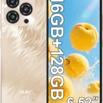 OUKITEL C3 Unlocked Smartphone 2025: 16GB RAM 128GB Storage with 1TB Expandable, 5000mAh Battery, 6.52" Screen, Dual Camera, 4G Dual SIM Android Phone (Gold)
