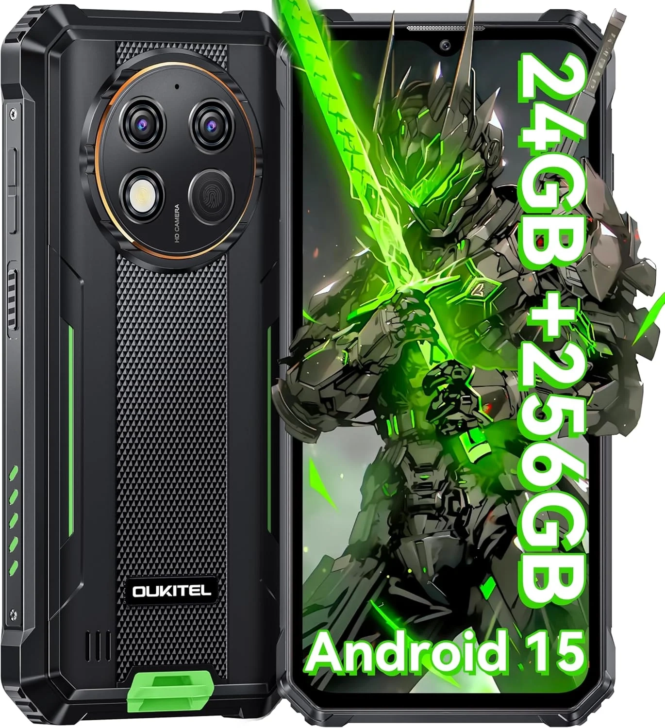 OUKITEL G1 Rugged Smartphone Unlocked, 10600mAh Battery, 48MP Camera, IP68/IP69K Waterproof, 24GB RAM 1TB Storage Android 15, Dual SIM