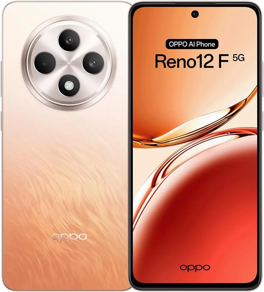 OPPO Reno12 F 5G Unlocked Android Smartphone, 256GB 8GB RAM, 6.67" Display, Dual SIM (International Model, Orange)