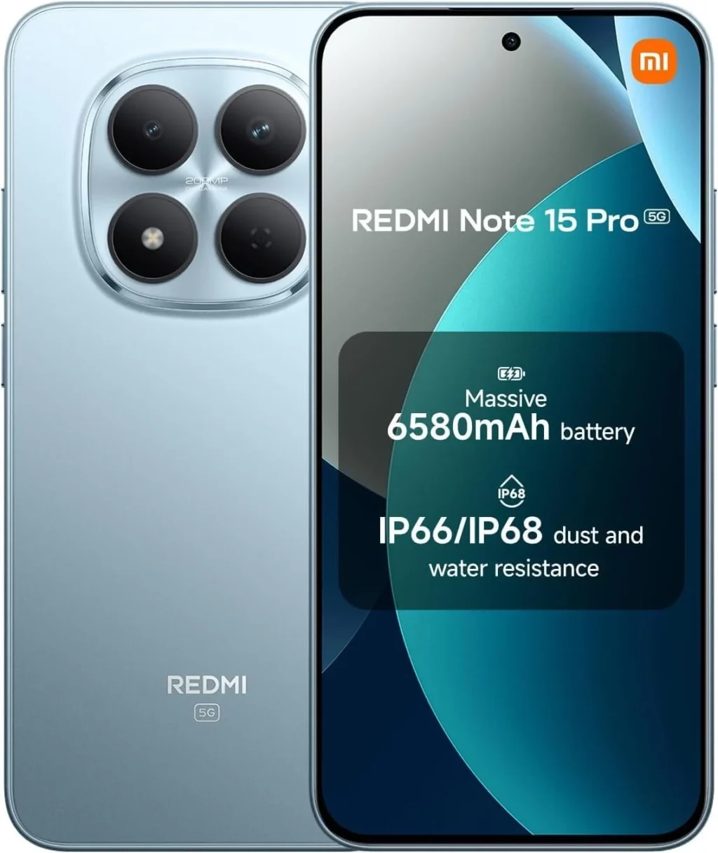 XIAOMI Redmi Note 15 Pro 5G Unlocked Smartphone, 256GB 8GB RAM, 6.83" 120Hz Display, 200MP AI Camera, Dual SIM, Glacier Blue (Global Model)