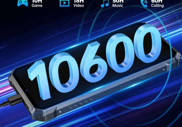 OUKITEL WP28S Rugged Smartphone Unlocked, 10600mAh Battery, IP68 Waterproof, 16GB RAM 128GB Storage, 6.52" HD Android 14 Cell Phone in Orange