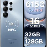 DOOGEE Note56X Pro Unlocked Android Phone with Gemini AI, 6150mAh Battery, 6.56" 90Hz Display, 128GB Storage and 2TB Expandable, Dual SIM Cell Phone